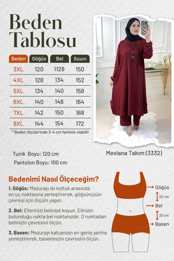 Mevlana Salaş Uzun Ayrobin İkili Takım Kolye Hediyeli  Kahverengi